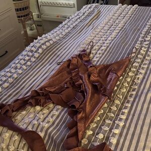 Brown Ruffled Bikini Top